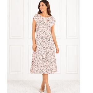 NWT Lauren Ralph Lauren Floral Georgette Light Pink Dress